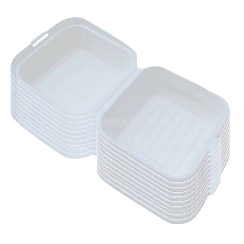 Boîte à Bento jetable , stockage des repas, préparation des aliments, boîte à déjeuner, salade de fruits, Hamburger, gâteau, emballage: White 10pcs