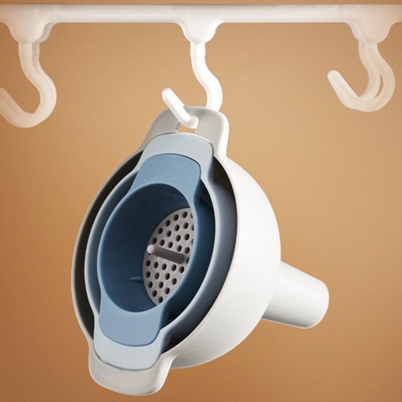 4pcs/set Kitchen Funnel Nested Funnels with Handle Wide Mouth Food Grade Plastic Funnels with Detachable Strainer Filter TB