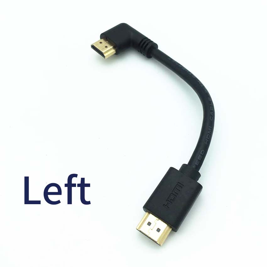 HDMI 2.0V 4K*2K @60HZ ,HDMI Male to HDMI Male UP DOWN LEFT RIGHT 90 Degree Angled Cable 15CM: Left
