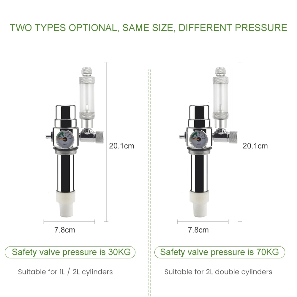 2L Double Aquarium CO2 Generator System Kit CO2 Stainless Steel Cylinder Generator System Carbon Dioxide Reactor for Aquarium