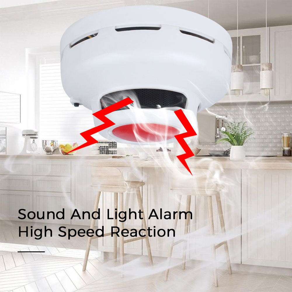 Household Independent Photoelectric Smoke Alarm Wireless Smoke Detector Fire Smoke Alarm Detector Home Security Protection
