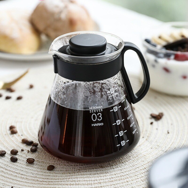 V60 Pour Over Glass Range Coffee Server Carafe Drip Coffee Pot Coffee Kettle Brewer Barista Percolator Clear
