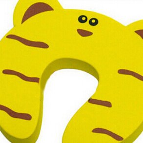 Bloqueador de puerta con dibujos de animales para niños, Protector de esquina para dedos, tapón de seguridad para bebés, 1 Uds.: Tiger