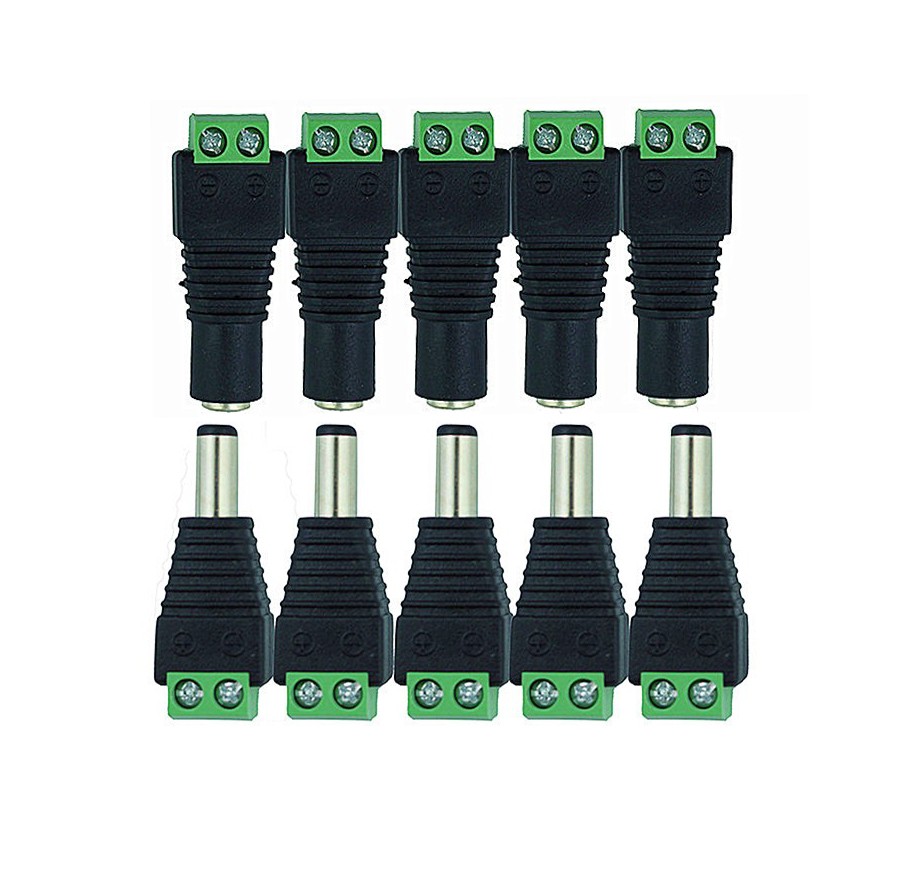 Prise cc caméra CCTV 5.5mm x 2.1mm câble d'alimentation cc prise femelle connecteur adaptateur Jack 5.5*2.1mm à la connexion LED bande lumineuse