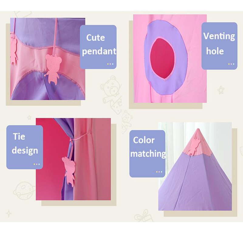 Akitoo tenda dei bambini coperta casa del gioco della ragazza del ragazzo giocattolo casa telecamera della principessa del bambino castello bambino a casa yurta regali