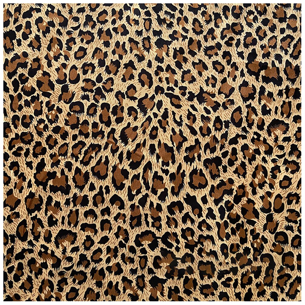 Leopard Print Satin Fabric Sewing Craft Material Silky Soft Cloth Fabric For Scarf Lining Diy 50cmX150cm: 3