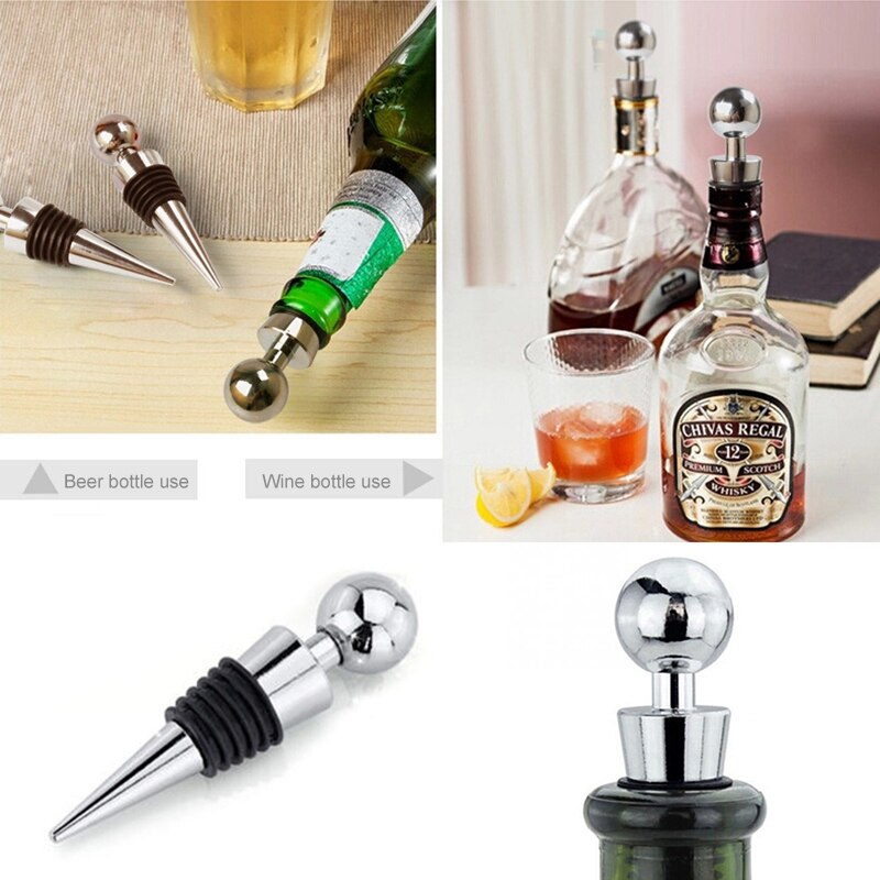 1PC Stainless Steel Wine Bottle Stopper Vacuum Seal Protector Wine Kitchen Restaurant Bar ToolRed Wine Cap Fresh Keeper Storage