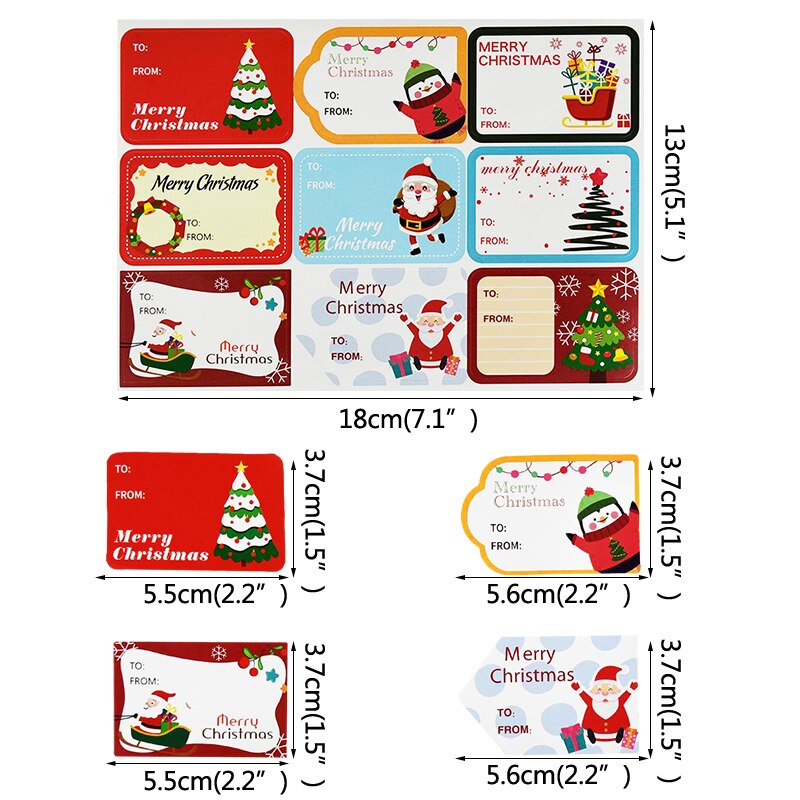 5sheet/lot Merry Chrismtas Adhesive Label Sticker Christmas Name Stickers DIY Sealing Sticker Name Tag Navidad: B02
