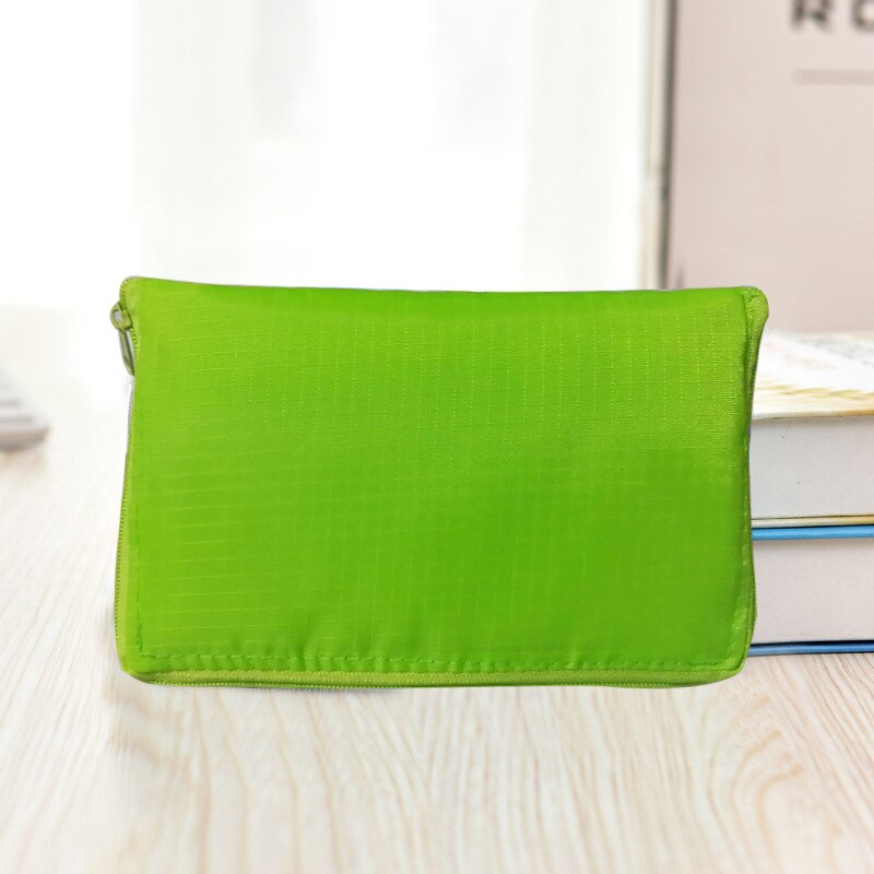 Foldable Shopping Bag Portable Large Green Bag Storage Bag Thickened Shoulder Bag Eco Friendly Shopping Bag: zipper-Green