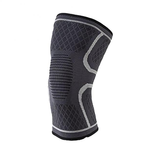 Rodilleras elásticas de nailon para deportes, rodillera de Fitness, equipo de Fitness, soporte para rótula, correr, baloncesto y voleibol, 1 unidad: gray / L