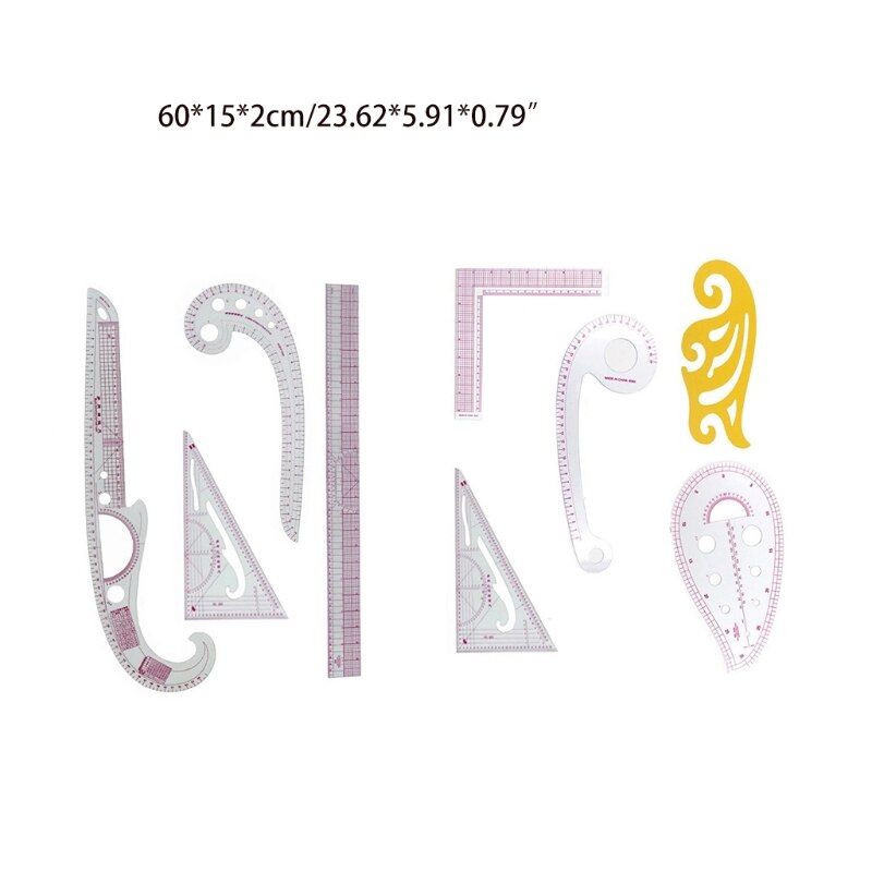 M4YD Sewing Tools 4/5 Stlye Sew French Curve Metric Shaped Ruler Measure Sewing Dressmaking Pattern DIY Clothing