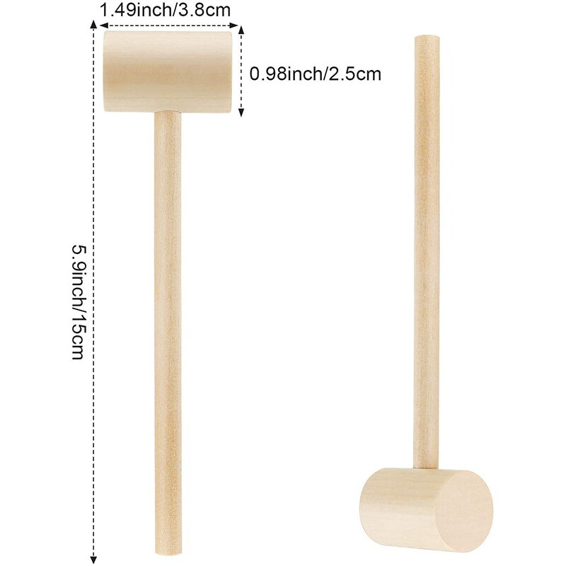 18 Stuks Houten Krab Kreeft Hamers Zeevruchten Schelpdieren Krab Mallet Effen Natuurlijke Hardhout Krab Hamer Voor Kraken