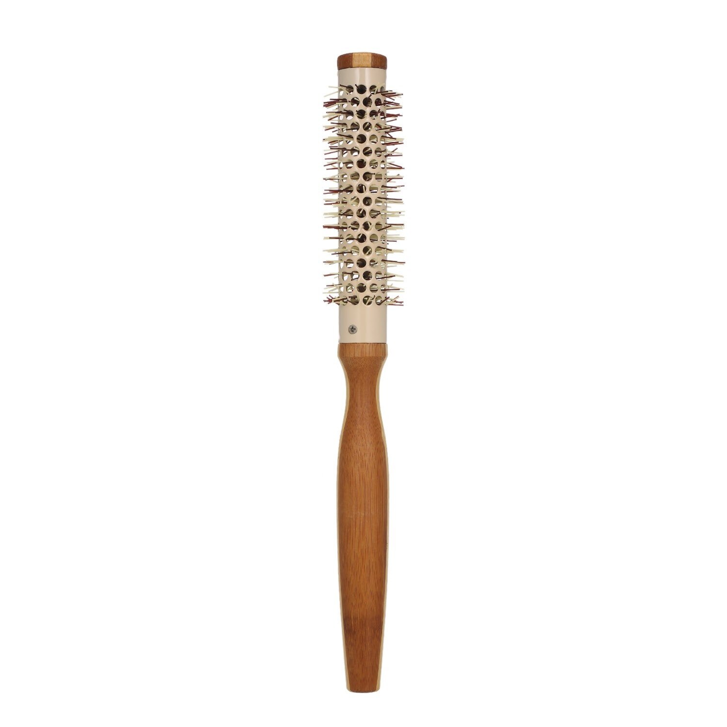 Cepillo de madera Natural con cerdas de nailon, secador de pelo redondo, estilismo: Amarillo