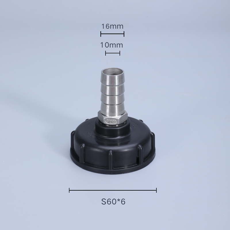 S60x6 Grobgewinde IBC Wassertankadapter 1/2" 3/4" 1" Gartenschlauch Rohrverschraubungen Abflussanschluss: Silber