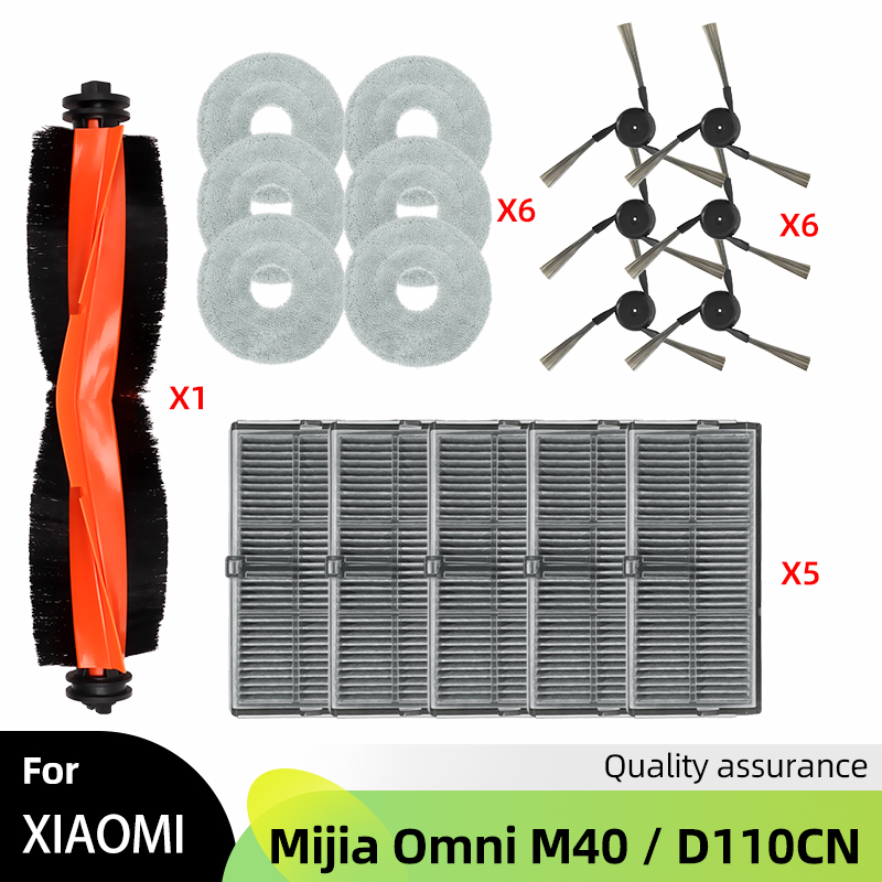 Ajuste para Xiaomi Mijia M40 / D110CN Robot aspirador de repuesto Cepillo Lateral principal filtro HEPA almohadillas de fregona bolsa de polvo accesorios de repuesto