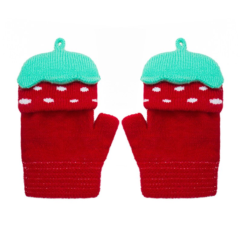 Hermosos guantes de invierno para bebés REAKIDS, guantes de algodón con solapa y dibujos animados bonitos para niños, guantes cálidos tejidos con solapa, guantes para chicos y niñas, mitones