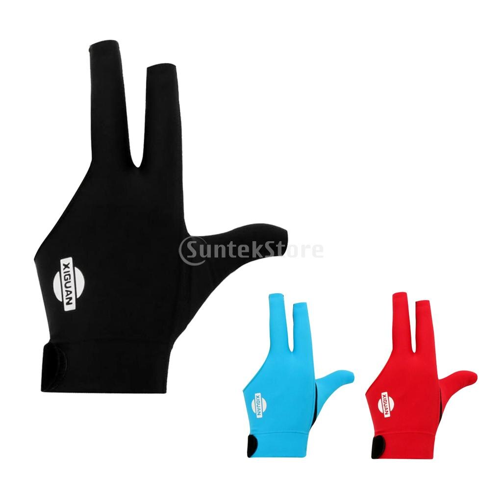 3 doigts extensible respirant absorbant la sueur gauche main Snooker gant billard billard gant bleu rouge noir