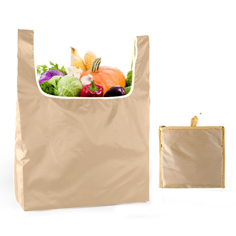 Wiederverwendbare Einkaufstasche, Falten hoch Käufer mit Befestigt Beutel, Waschbar, langlebig und Leicht Lagerung Tasche für Lebensmittelgeschäft Einkaufen: Beige