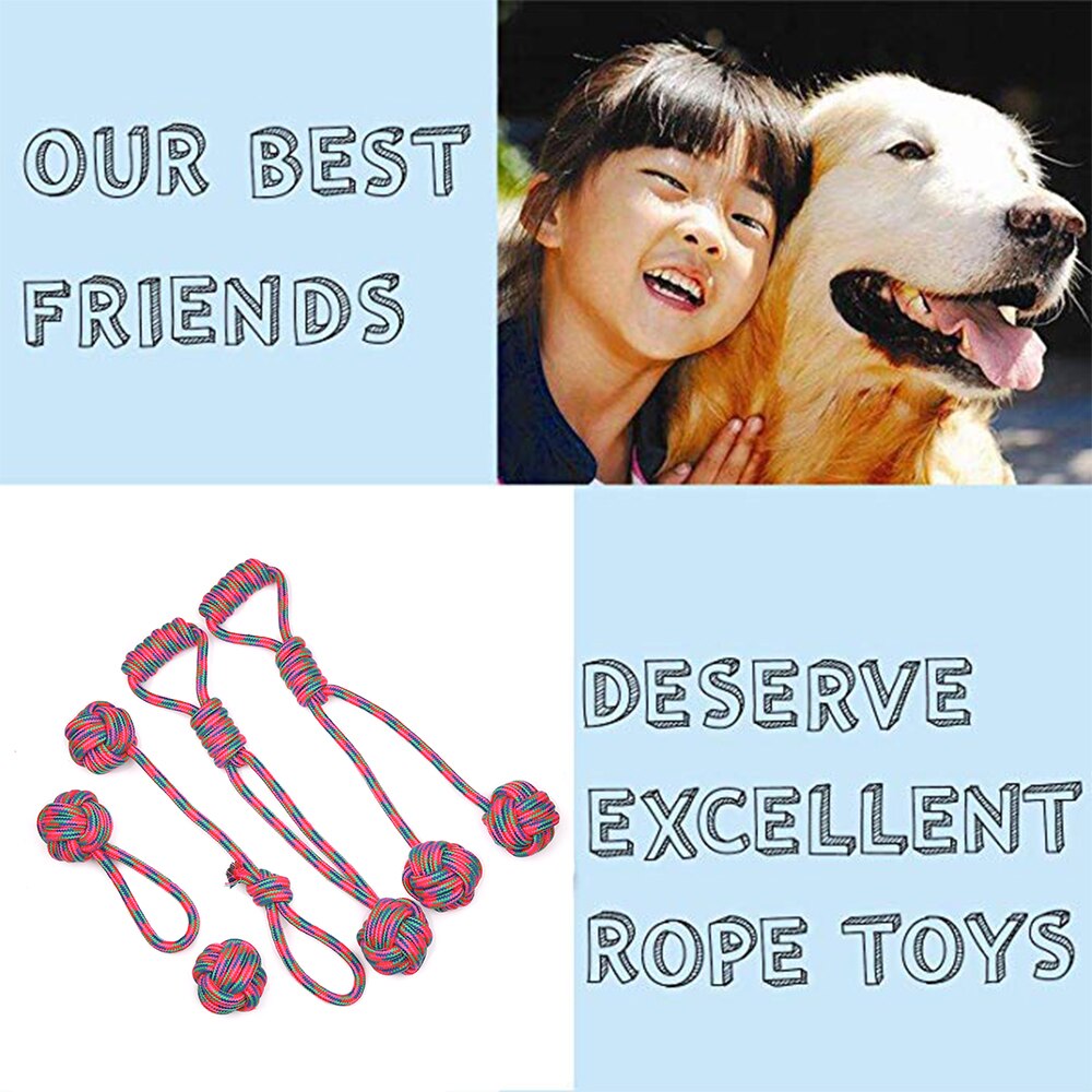 Cotton Chew Dog Rope Toy for Large Dogs Interactive Ball Shape Rope Toys Puppy Teeth Clean Outdoor Golden Retriever Pet TY0080