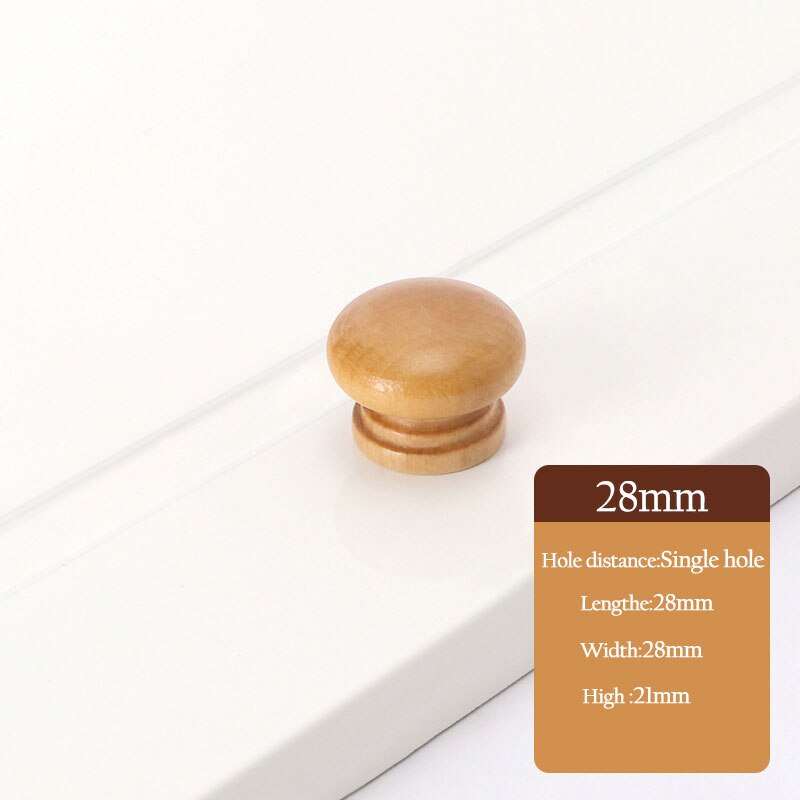 1Pc Cabinet Drawer Handles Knobs Door Window Kitchen Cupboard Wardrobe Dresser Pulls Furniture Hardware Natural Solid Wood: 3