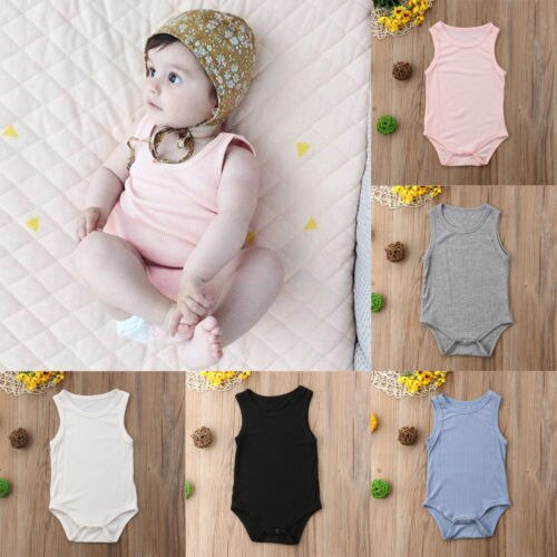 Baby Jongen Meisje romper katoen mouwloze gestreepte Zomer Romper Katoenen Kleding Outfits 0-24 m
