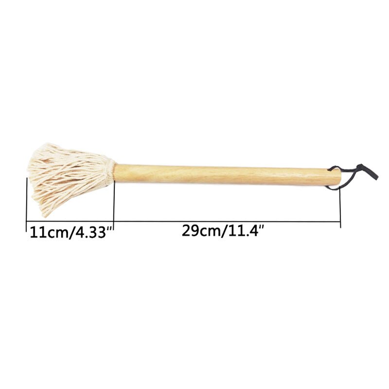 15.7&#39;&#39;40cm Cotton Basting Mop BBQ Brush Long Wood Handle Sauce Mop Basting Brushes Thread Bake Oil Brush Cook BBQ Accessories