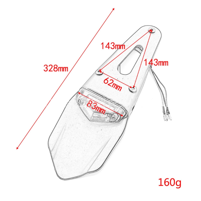 Motorcycle LED Tail Light Rear Stop Brake Lamp Universal for Enduro EXC WRF 250 400 426 450