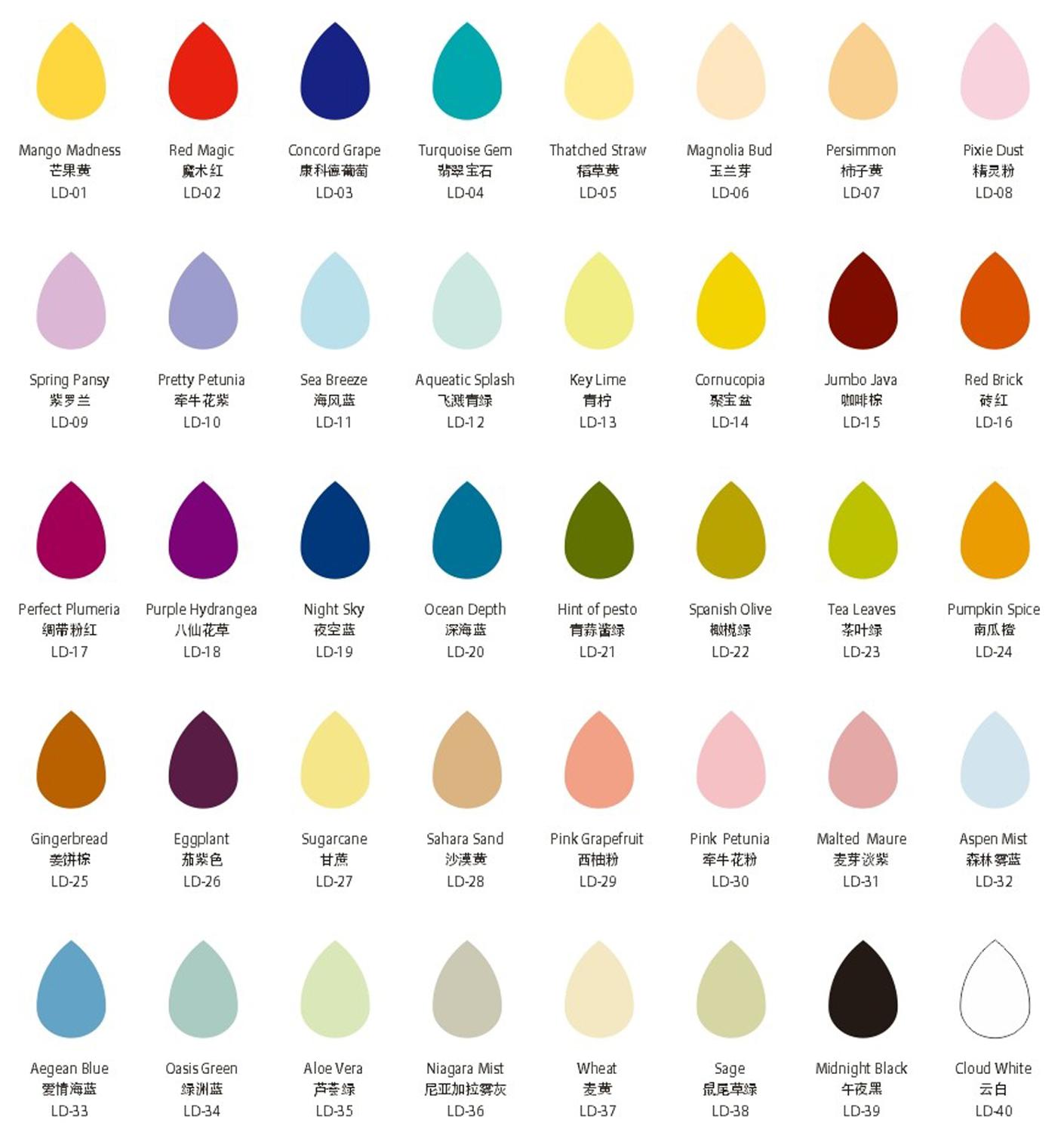40 kleuren voor selectie waterdruppels multifunctionele afdrukken Krijt inkt pad scrapbooking (pak van 12)