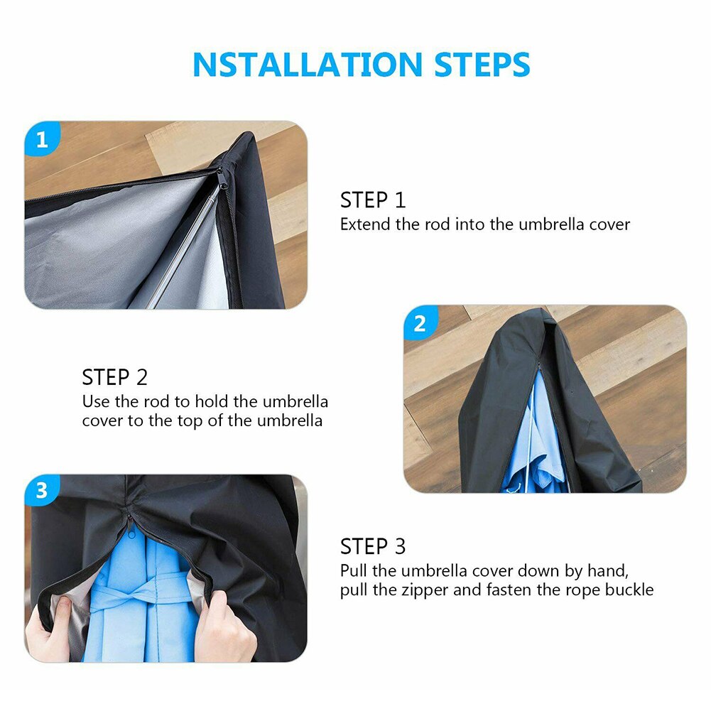 Outdoor Rain Covers Waterproof UV Protection Oxford Cloth Garden Patio Umbrella Cover Shield Rain Cover Accessories