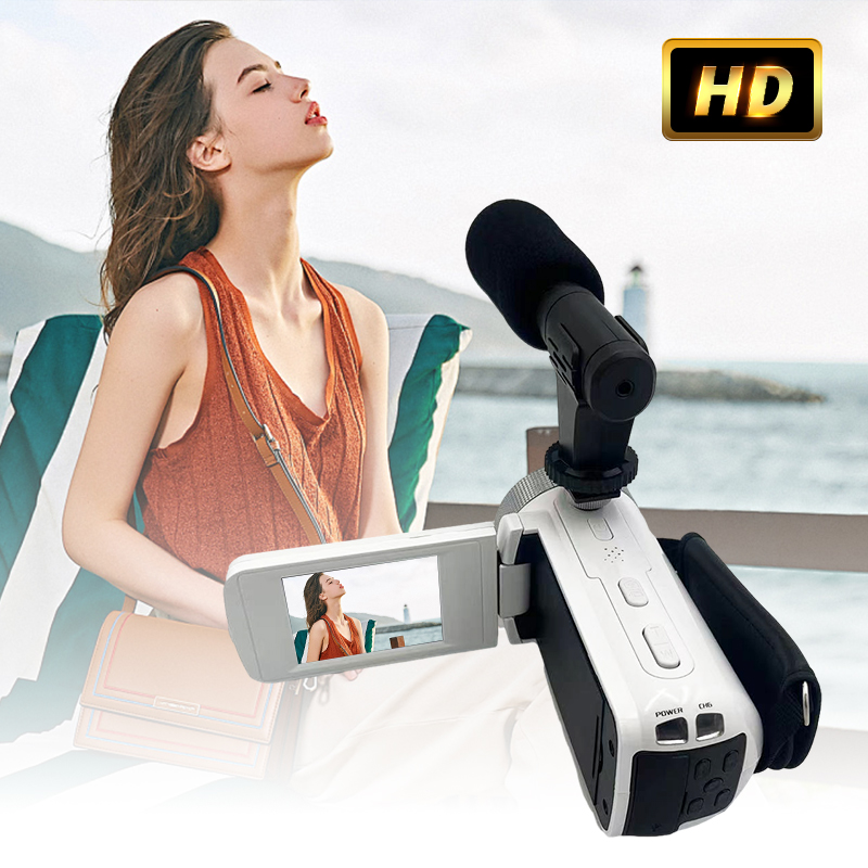 Digitale Camera Met Microfoon 1080P Hd Hoge Resolutie Flip Selfie Scherm Lichtgewicht En Draagbaar Voor Feesten Bruiloften