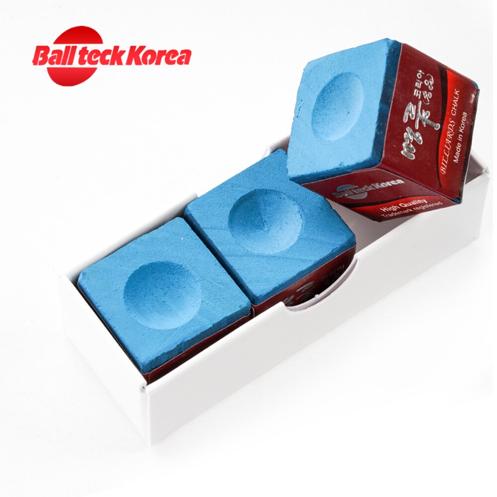 BallTeck – craies de billard originales coréennes, 3 pièces, bleu , accessoires de billard
