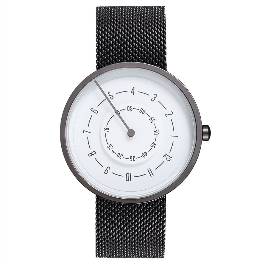 Par klokke menn kvinner minimalistisk platespiller tall skive armbåndsur casual skinn stål sport mannlig klokke for elskere