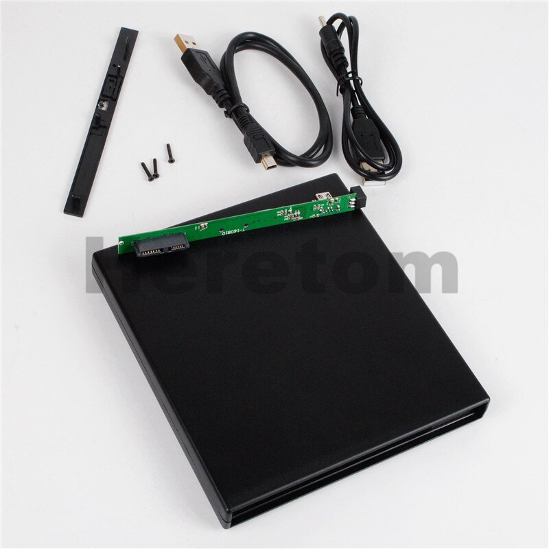 Heretom USB 2.0 9.5 millimetri SATA a SATA Esterno DVD-RW/DVD-ROM Optical Drive Enclosure Caso