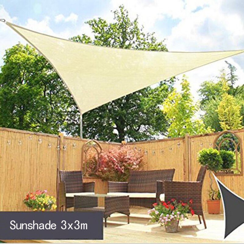3 m højkvalitets højtæthed trekantet vandtæt solskærms teltsejl perfekt til udendørs gårdhave