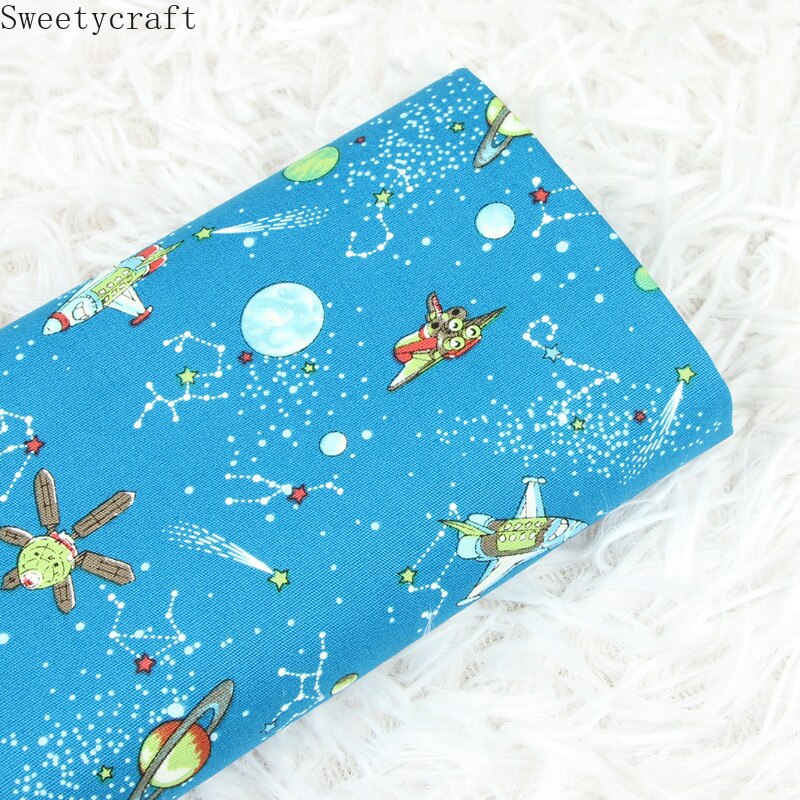 Tela de algodón de 110x45cm de grosor, tejido con estampado de cielo estrellado, bolsa de costura hecha a mano, Material de mosaico, accesorios para el hogar, textil