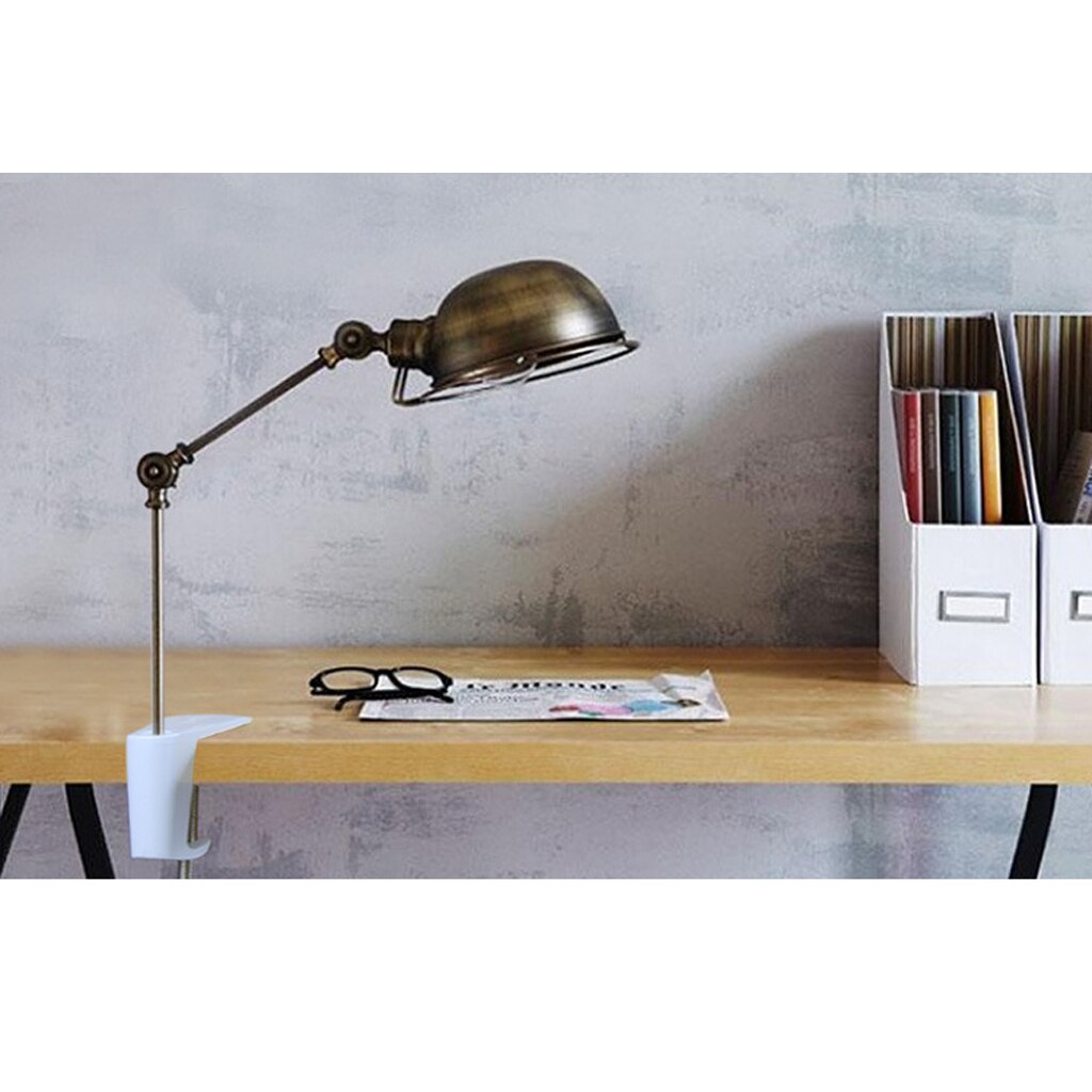 Set of 2 Adjustable Arm Clamp Table Lamp Clip Swivel Lock Clamp Holder 90mm