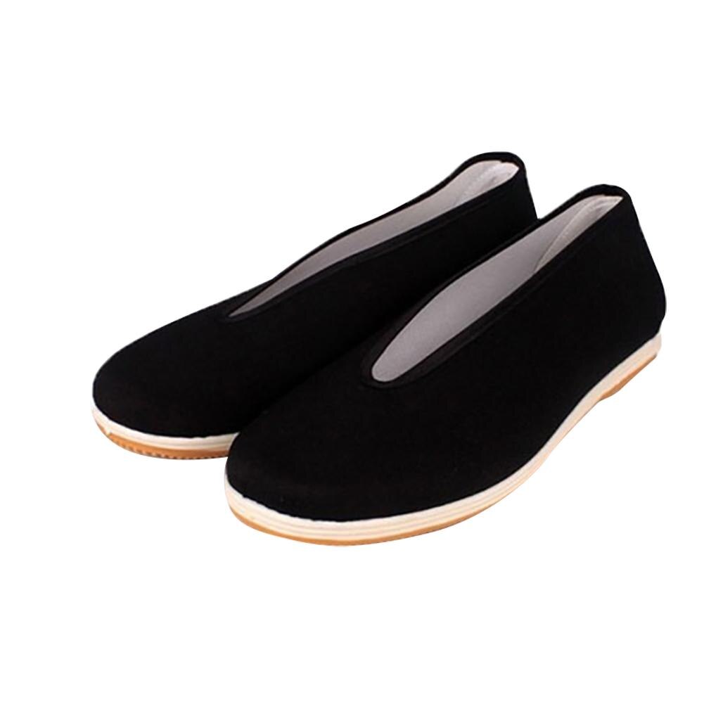 Zapatos tradicionales chinos de Kung Fu para hombre, calzado de tai-chi de algodón negro, zapatos informales de tai-chi de tela de algodón de Beijing antiguo, zapatos deportivos