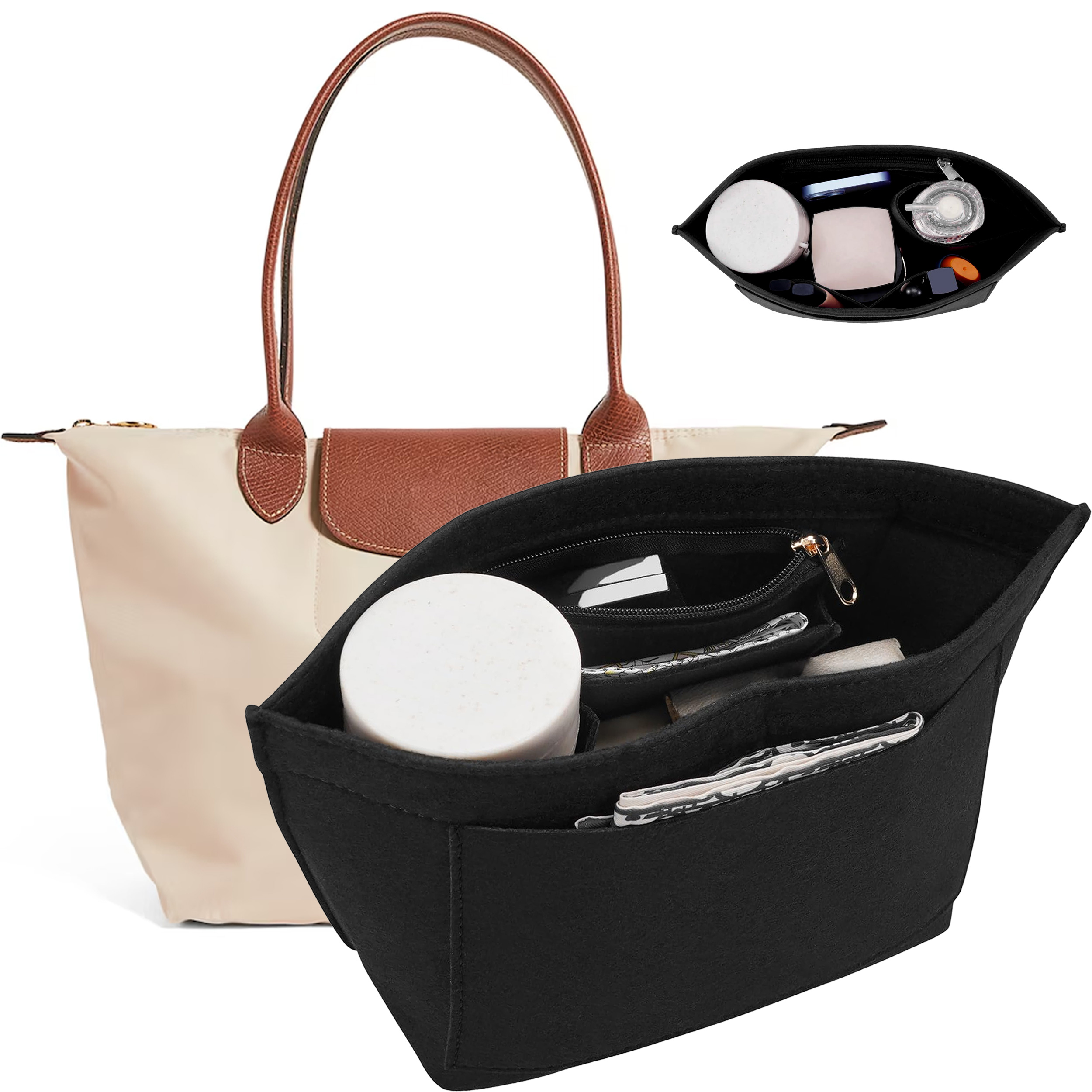 Insert d'organisateur de sac à main, organisateur de sac en feutre pour organisateur de sac à main, 5 couleurs, 3 tailles