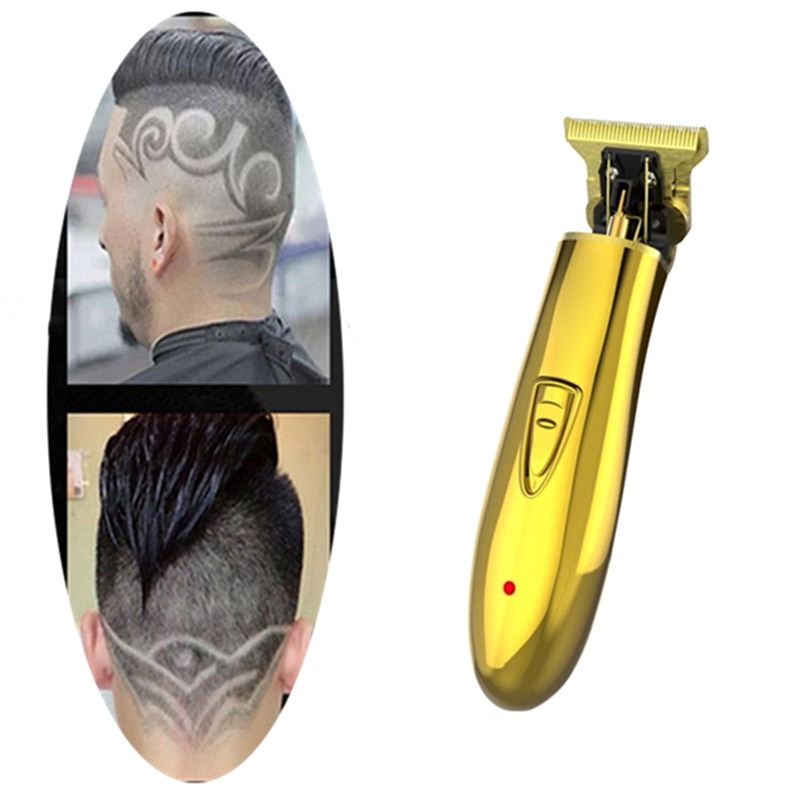 Laddbar sladdlös trimmer för män för män 0mm hårklippare med håravfall för salong hushåll metall hår hörn rakhyvel frisyr