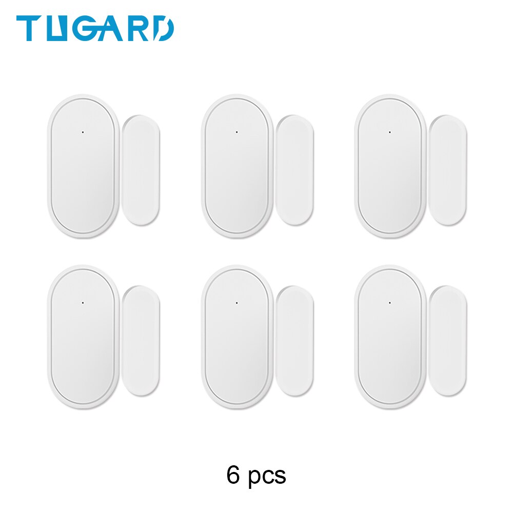TUGARD-Sensor inalámbrico D30 para ventana y puerta, sistema de alarma de seguridad para el hogar, Control remoto por aplicación, 433mhz: YK-044-D30-6pcs