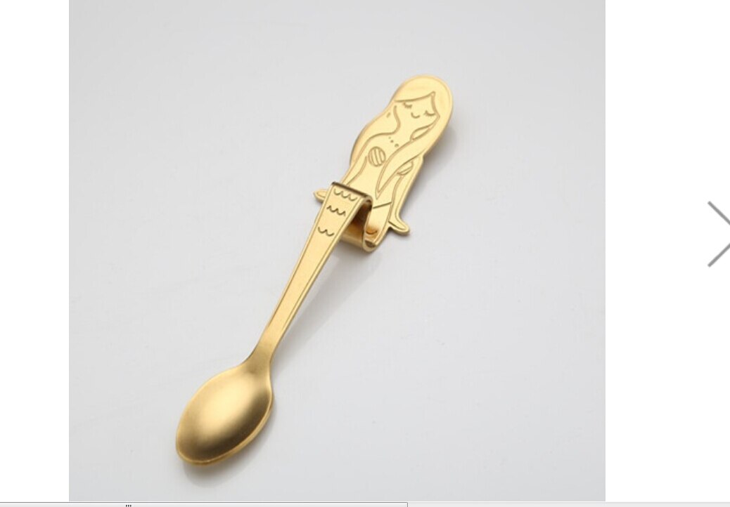 Śliczne w stylu syreny łatwo dopasować łyżki syrenka łyżeczka robić kawy zakrzywiona łyżeczka ze stali nierdzewnej robić przypraw kuchennych: C