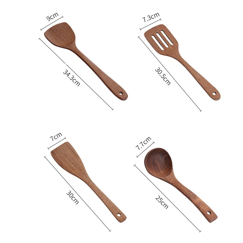 Wooden Long Handle Spatula Kitchen Non Stick Cooking Utensils Wooden Turners Spatula Spoon Kitchen Utensils