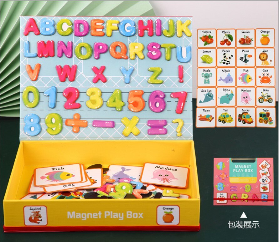 Scatola di apprendimento Puzzle magnetico 3D giocattolo gioco di addestramento del cervello apprendimento incantesimo Puzzle giocattoli educativi per bambini regalo di natale