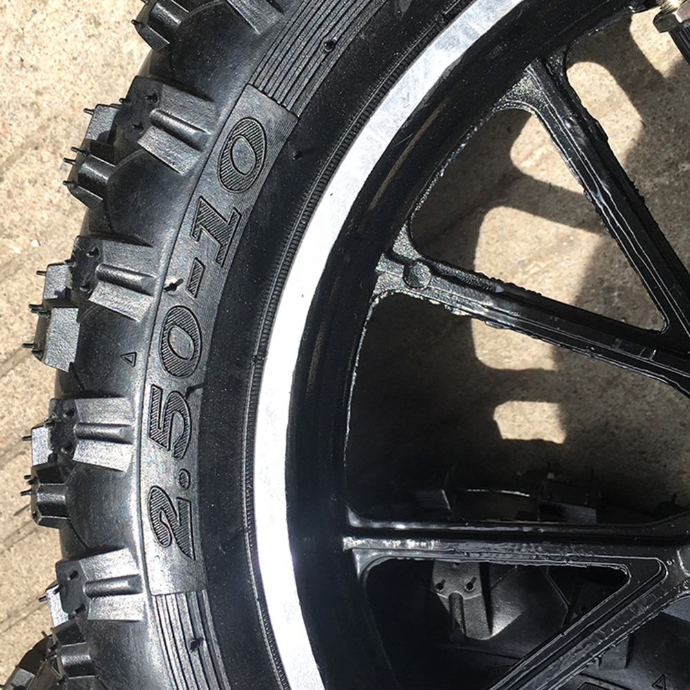 Mini Dirt Bike Front/Rear Wheels 2.50-10 Inner Outer Tires for Mini Apollo Cross-country Motorcycle Honda CRF50 XR50 Yamaha PW50