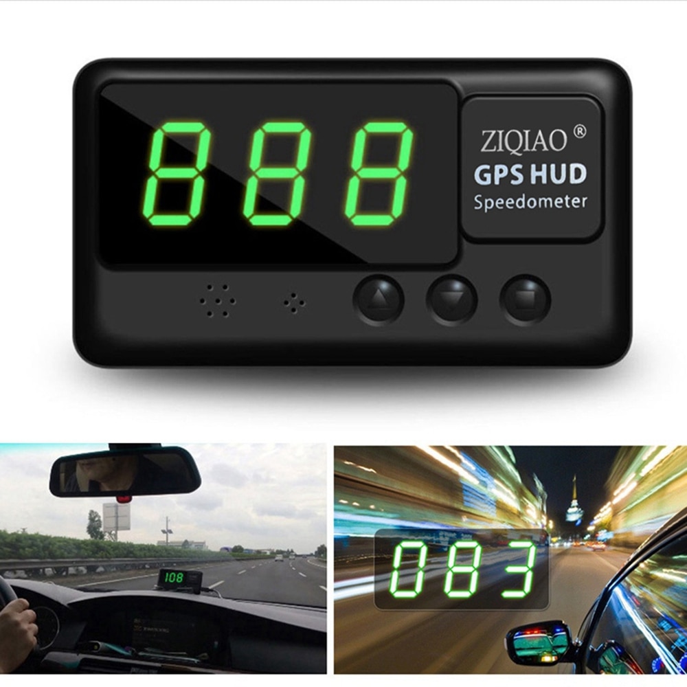 Ziqiao bil head up display gps hud speedometer  c60 head up display digital bil speedometer overhastigheds alarm enhed