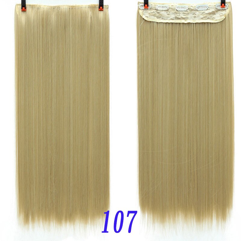 Xuangunag 5 klipp lange rett kvinner clip in hair extensions naturlig silkeaktig rett hår extension the gradient color: 107