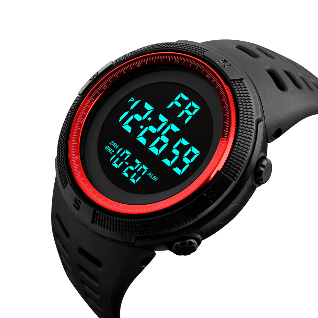 Elektronisch sporthorloge met grote wijzerplaat, multifunctioneel elektronisch kinderhorloge