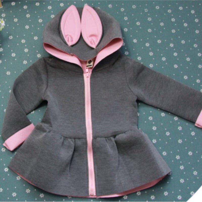 Baby Meisjes Pasen Jas Lente Baby Meisjes Prinses Jas Konijn Oor Hoodie Toevallige Bovenkleding Voor Meisje Zuigelingen Kleding: grey / 12m
