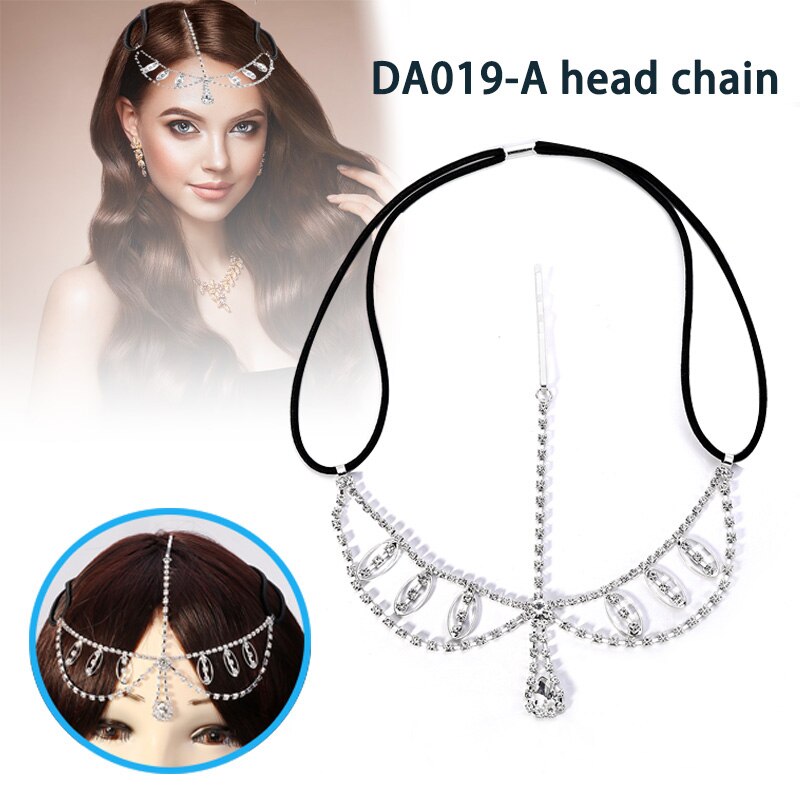 Neueste Kopf Kette Headwear Schmuck Kopfschmuck Haar Zubehör Prom Dekoration Anhänger für Frauen: A