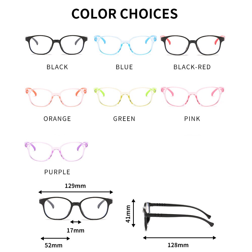 Gafas cuadradas de luz azul para niños y niñas, montura óptica, bloqueo transparente, antirreflectante, UV,